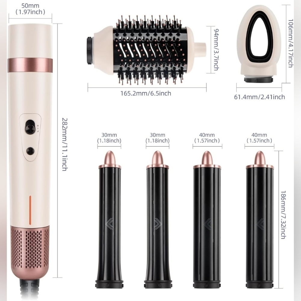 6-in-1 Hair Dryer Brush Set - Pink
